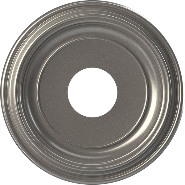 Ekena Millwork Traditional Thermoformed PVC Ceiling Medallion Fits Canopies up to 7 1/2-in., Aged Dark Steel CMP13TRCST - main